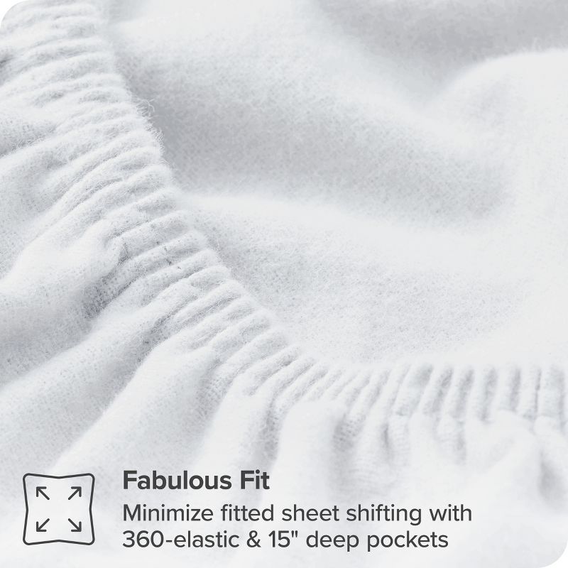 Cotton Flannel Fitted Sheet by Bare Home, 3 of 7