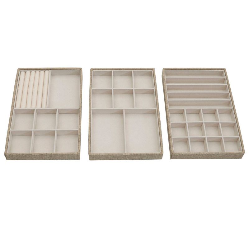 Household Essentials Stackable Jewelry Trays 3 Latte, 1 of 12