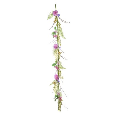 Transpac Artificial 60 in. Multicolor Spring Floral Cottage Garland