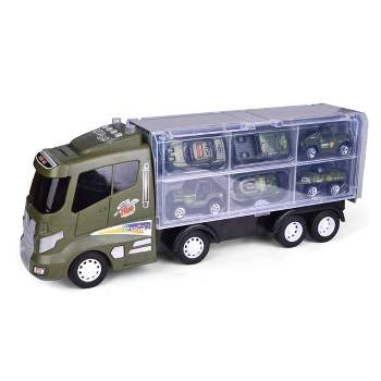 Fun Little Toys 12-in-1 Army Carrier Toy Truck with Sound 13pc