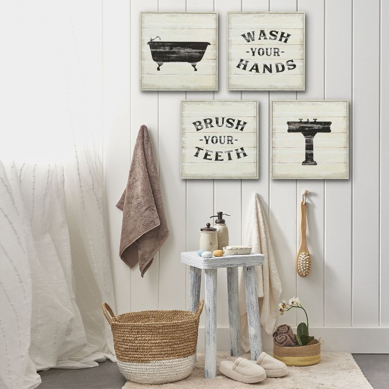 Americanflat Vintage Rustic Bathroom Signs - 2, 3 & 4 X Composite Wood 10" Bathroom Signs For Wall Decor, 3 of 7