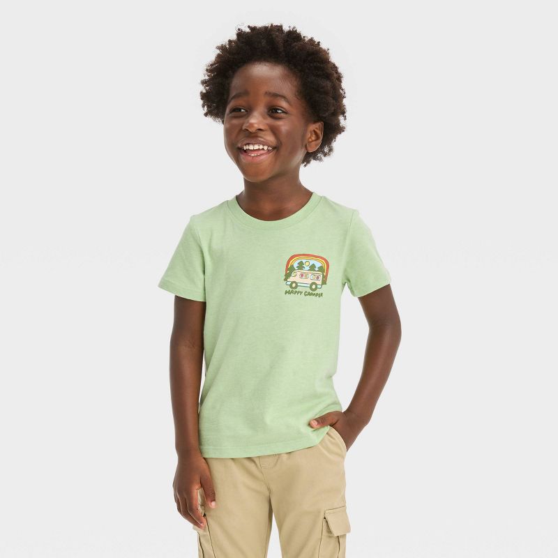 Toddler Boys&#39; Happy Camper Short Sleeve Graphic T-Shirt - Cat &#38; Jack&#8482; Green, 1 of 6