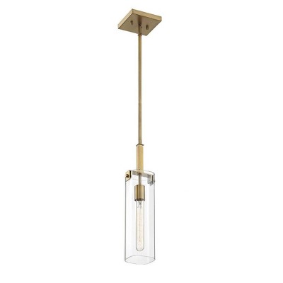 Winfield Warm Brass Glass Mini Pendant Light