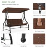 Anybear Brown Outdoor Reclining Swing - 4 of 4