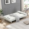 YONWAY Convertible Folding Futon Sofa Bed, with Stainless leg & 2 Cupholders, Wood Frame, for Small Spaces - 2 of 4