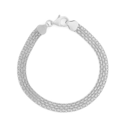 Giorgio Di Vicenza Sterling Silver 6mm Bismark Chain Bracelet