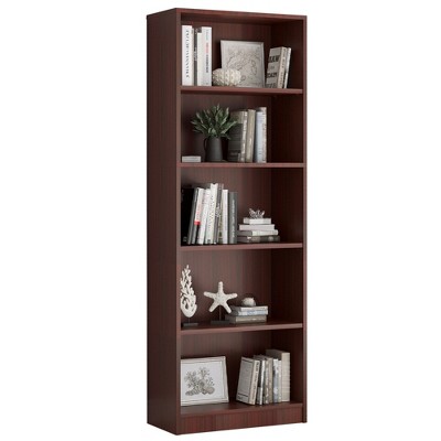 AZL1 Life Concept Decorative Bookshelf Freestanding Bookcase, Adjustable Shelves, 5 Layer for Offices, Living Rooms, Dark Brown, 11.6"*24.4"*68.9"