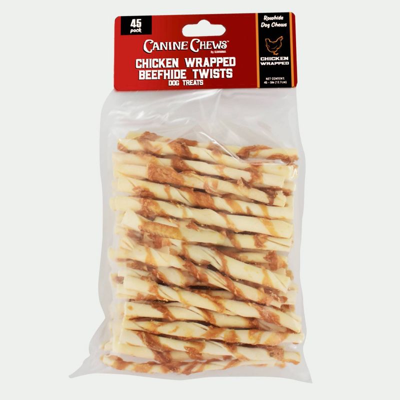 Canine Chews Chicken and Beef Twist Rawhide Dog Treats - 45ct, 1 of 4