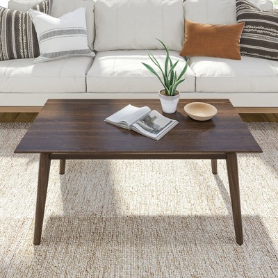 Walnut 40'' Mid Century Modern Rectangular Coffee Table