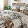 Reversible Floral Quilt Set, Queen Size. 1X Quilt (90 *98 Inch) + 2 X Pillowcase (20 *27 Inch) - 2 of 4