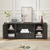 Sapphtopaz 64" Wooden Wavy TV Stand for TVs Up to 70" with Drawer and Rack, 2 Storage Cabinets with Vertical Stripe for Living Room, Entryway - 3 of 4