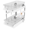 NewHome "2-Tier Height Adjustable Under Sink Organizer with Flexible Wheels, Movable Dividers, Pull-Out Trays" White - image 2 of 4