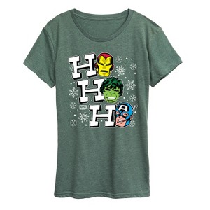 Women's - Marvel - Ho Ho Ho Avengers Short Sleeve Graphic T-Shirt - 1 of 4