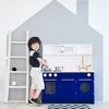 Teamson Kids Little Chef Berlin Pretend Play Kitchen with Cookware Accessories, Oven, Microwave, White/Blue - 2 of 4