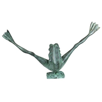 Large Bronze Crazy Legs Leap Frog Garden Statue