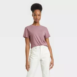 Women's Short Sleeve Slim Fit T-Shirt - A New Day™ Purple M