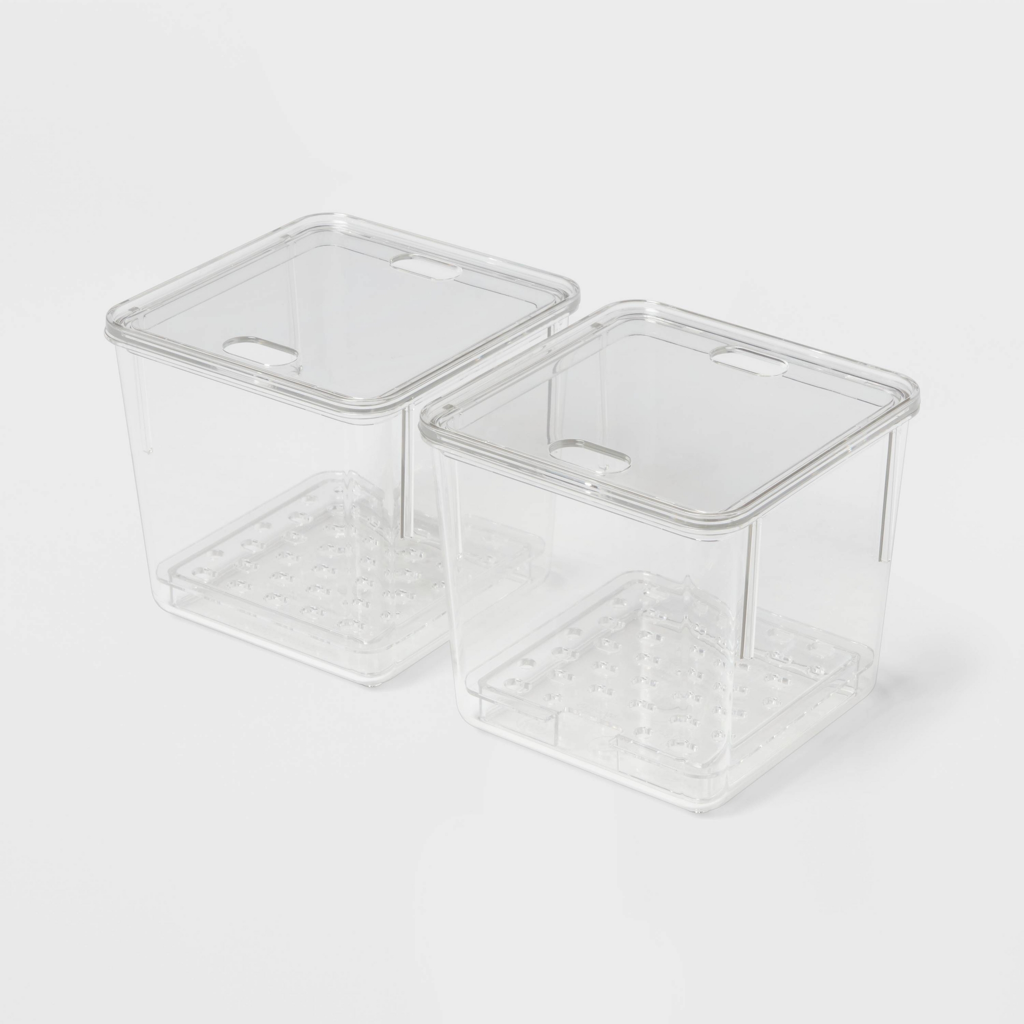 2pk Small Produce Bin Fridge Bin with Lid - Brightroom™