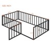 Racxily Twin Size Metal Floor Bed Frame with Fence and Door - 3 of 4