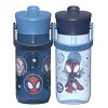 Zak Designs 2pk 18oz Spidey and His Amazing Friends Harmony Straw Water Bottle Blue - 2 of 4
