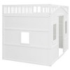 NicBex Full Size Loft Bed Classic House Shape Pine Bunk Bed Frame with Windows, Ladder and Full Length Guardrail, No Box Spring Required - 3 of 4