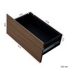 Modern Coffee Tables for Living Room, LED Coffee Table, Storage Coffee Table, Wood Center Table with 2 Drawers and Open Side Shelf, White - 4 of 4