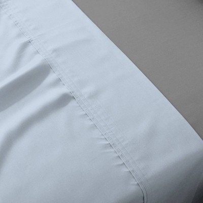 Full Light Aqua Cotton Sateen Sheet Set with Pillowcases
