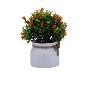 Unique Bargains Artificial Plants Jute-Wrapped Cup Plastic 3.94"x3.94"x8.27" 1 Pc - 1 of 4