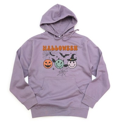 Simply Sage Market Women's Graphic Hoodie Halloween Smiley Faces