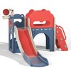 Infurnic Baby Activity Gyms, 8-In-1 Kids Slide and Climber Set, Toddler Slide Playset with Basketball Game Telescope, Multicolored, 42"*25"*13" - 2 of 4