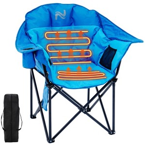 Docred Folding Rocking Camping Chair, Portable Outdoor Rocker with Cooler Bag, 400lbs Capacity, 600D Oxford Fabric, Padded Rocker Chair - 1 of 4