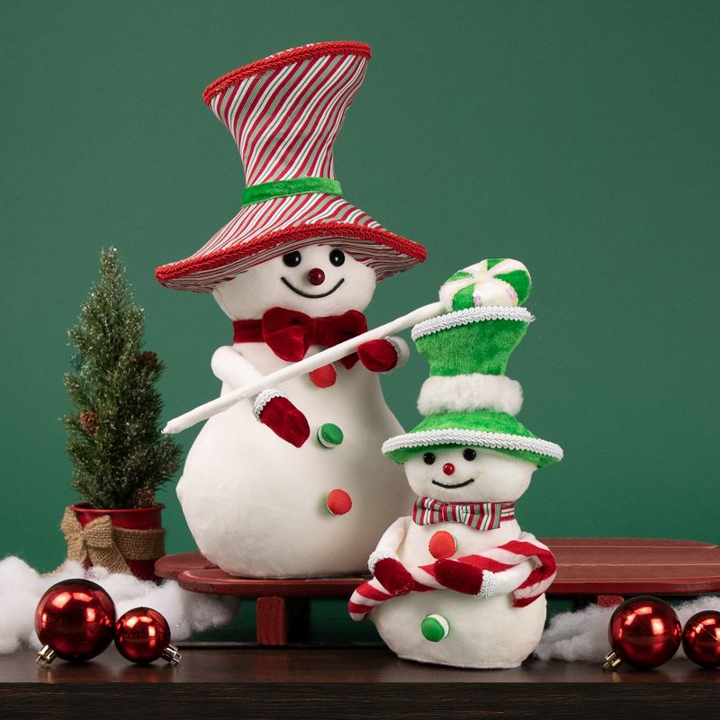 Northlight 10" Snowman with Candy Cane Christmas Figure, 2 of 7