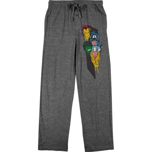 Marvel Comics Presents Avengers Faces Men's Graphite Heather Sleep Pajama Pants - image 1 of 2