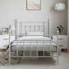 vidaXL 12" White Twin Metal Bed Frame with Headboard & Footboard No Mattress - 3 of 4