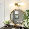POWLIG 20.3" Modern Wall Sconce - 2-Light Dimmable Fixture with Milky White Glass Shade for Entryway & Bedroom - 2 of 4