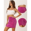 Allegra K Women's Velvet Party Bodycon Mini Ruched Skirt - 2 of 4