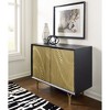 Signature Design by Ashley Tayner Modern Accent Cabinet with Storage, Black/Gold - 2 of 4
