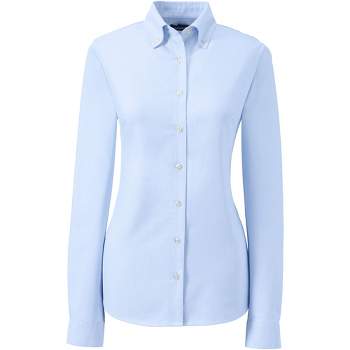 LADIES OXFORD NON-IRON POINT COLLAR DRESS SHIRT - WHITE - 5978