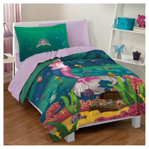 Dream Big Sea Princess Mini Comforter, Princess Twin Bed Sheet Set