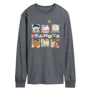 Men's - Peanuts - Boxes Snoopy And Friends Long Sleeve Graphic T-Shirt - 1 of 4