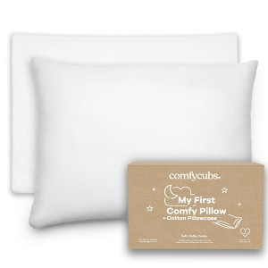 Toddler Pillow with Cotton Pillowcase, 13"x18", Kids Pillow for Sleeping by Comfy Cubs - 1 Pack - 1 of 4