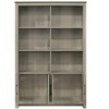 ORRD 47" Gray Oak Bookcase with 4 Cabinet Doors & 6 Open Shelves, Storage Cabinet with Contrast Top & Tip-Over Restraint - 4 of 4