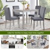 5 Piece Kitchen Table Set with a Square Table and 4 Upholstered Chairs,for Kitchen, Dining Room, Silver grey - 2 of 4