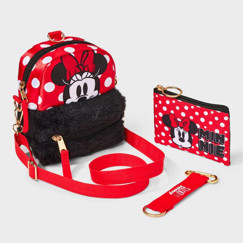 Kids&#39; Minnie Mouse 3pc Travel Accessories Set - Red/Black, 1 of 6