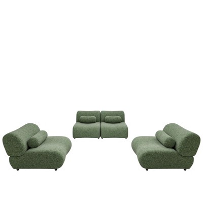 TiramisuBest Black Modular Sofa,Adjustable Headrests,Chenille Sectional,Hidden Legs,Reclining Backrest for Living Room/Bedroom