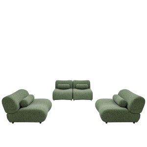 TiramisuBest Black Modular Sofa,Adjustable Headrests,Chenille Sectional,Hidden Legs,Reclining Backrest for Living Room/Bedroom - 1 of 4