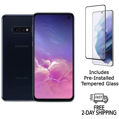 Refurbished Samsung Galaxy S10e G970U (Fully Unlocked) 128GB Prism Black (Grade A+)w/ Pre-Installed Tempered Glass