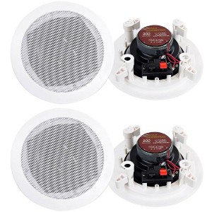 4) New PYLE PRO PDIC61RD 6.5'' White 400W 2-Way In-Ceiling/Wall Speakers System - 1 of 4