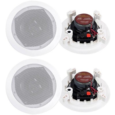 thumbnail image 2 of Pyle 150W Bluetooth Ceiling & Wall Speakers – 5.25'' 2-Way Flush Mount, Works With Google Assistant, Universal Fit, White 2 of 5