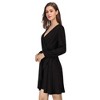 Clearlove Women Spring Tunic Dress 2025 V Neck Casual Tiered Long Sleeve A-Line Swing Mini Babydoll Dress - 2 of 4