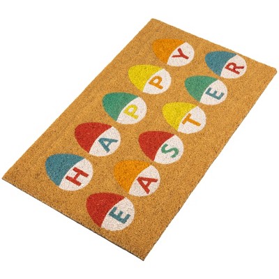 Colorful Coir Happy Easter Egg Outdoor Doormat 18" x 30"